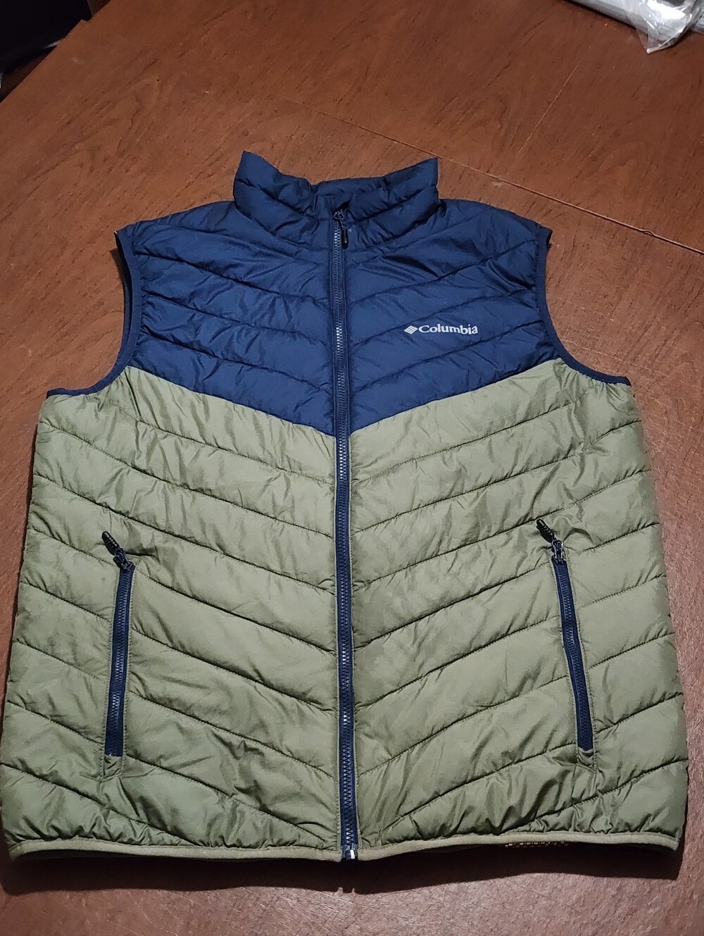 Columbia Blue & Olive Puffer Vest